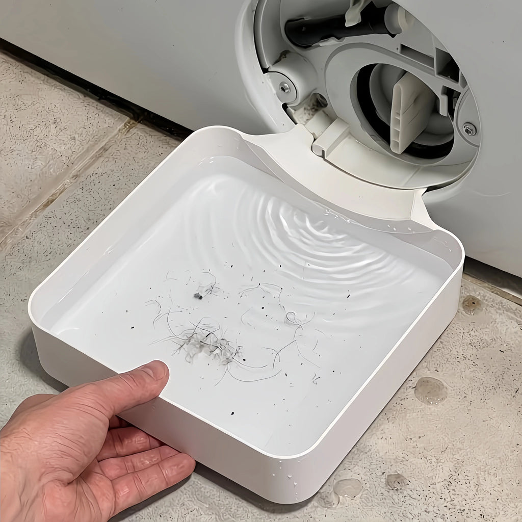 1 Washing Machine Drain Water Collection Tray, No Overflow, Lint Filter and Foreign Object Collection Drip Tray, Clean Laundry Qme
