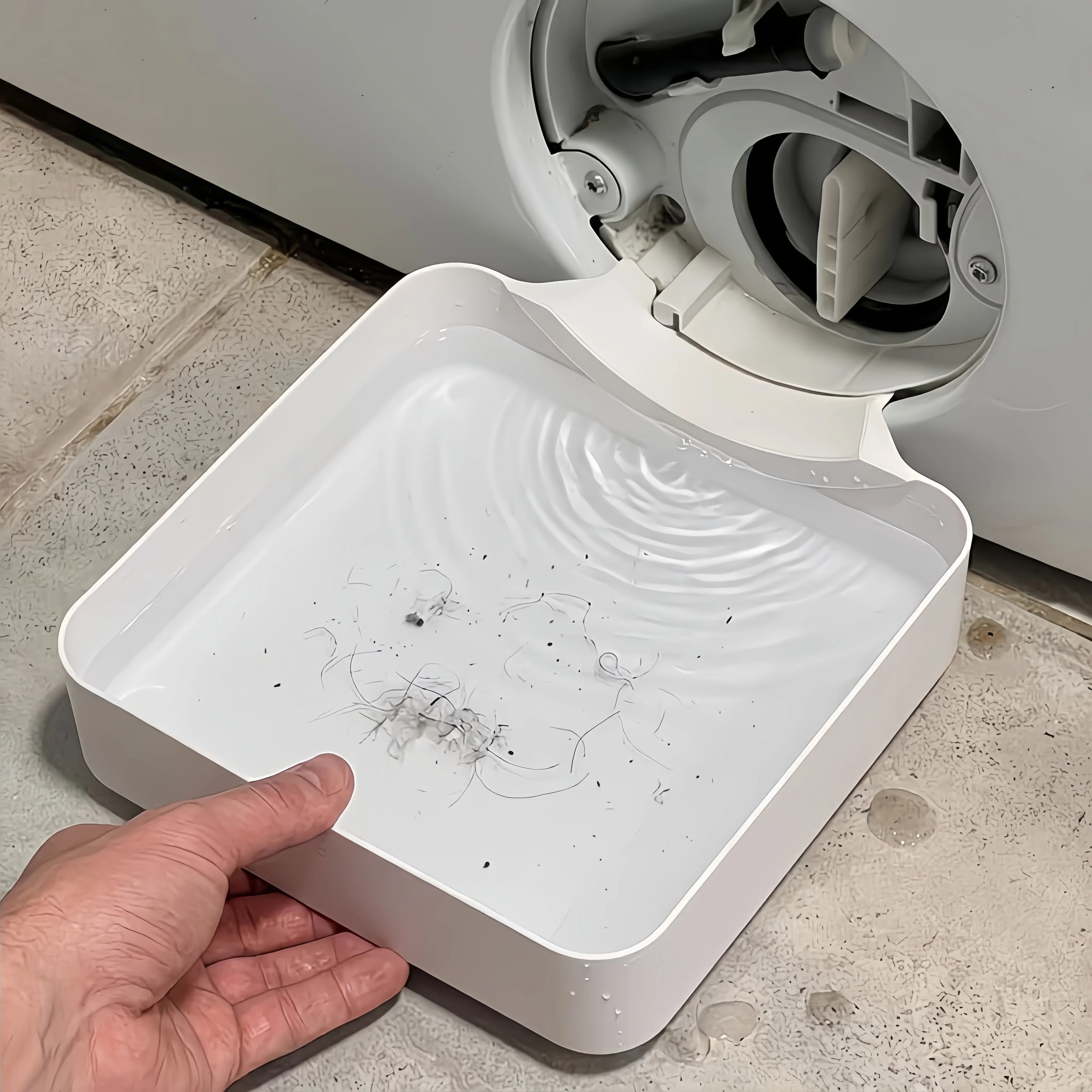 1 Washing Machine Drain Water Collection Tray, No Overflow, Lint Filter and Foreign Object Collection Drip Tray, Clean Laundry Qme