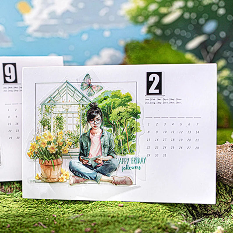 Sticker Pack 25 Sheets/Bag Green Garden Fashion Girl Scrapbook Stationery DIY Journal Phone Case Notebook Decoration Qme