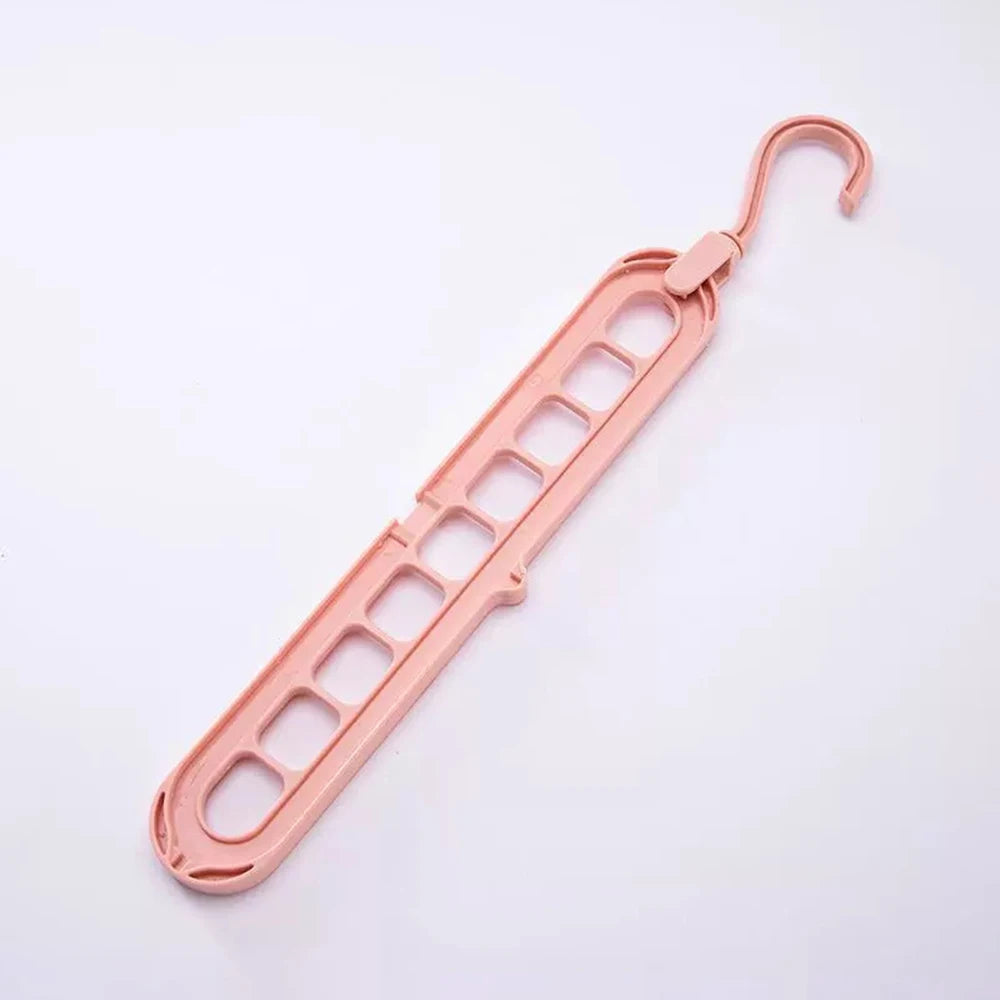 Plastic 9-Hole Foldable Hangers, Heavy Duty Space Saving Clothes Organizer Hangers, For Room, Closet, Wardrobe Home Door Qme