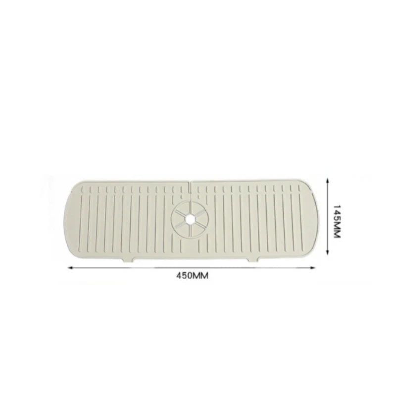 New Faucet Splash Pad Soap Sponge Storage Holder Silicone Sink Splash Guard Kitchen Gadgets Bathroom Faucet Decorative Cover Qme Beige (medium size)
