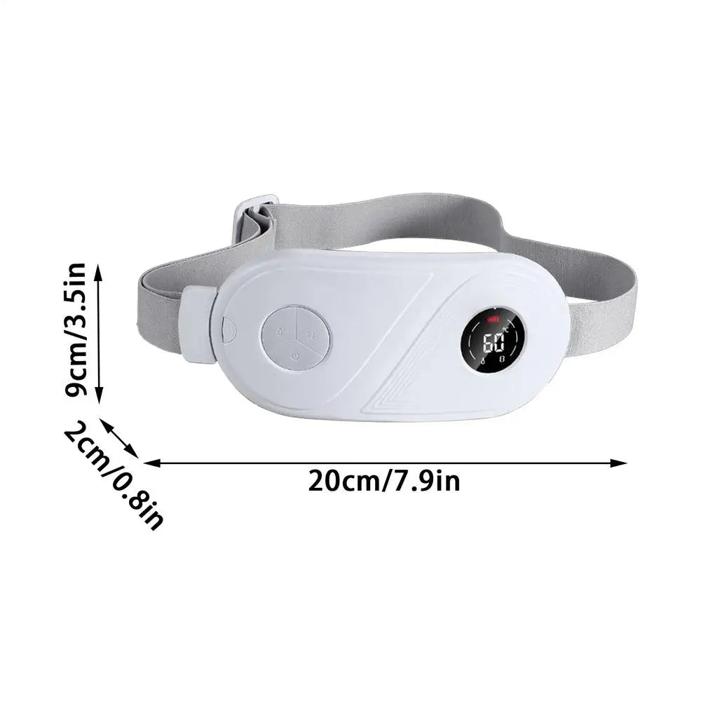 Heating Pad for Period Cramps Vibrating Heat Belt for Period Cramp Cordless Massager for Back Abdomen Waist Home Bed Office Qme CN White