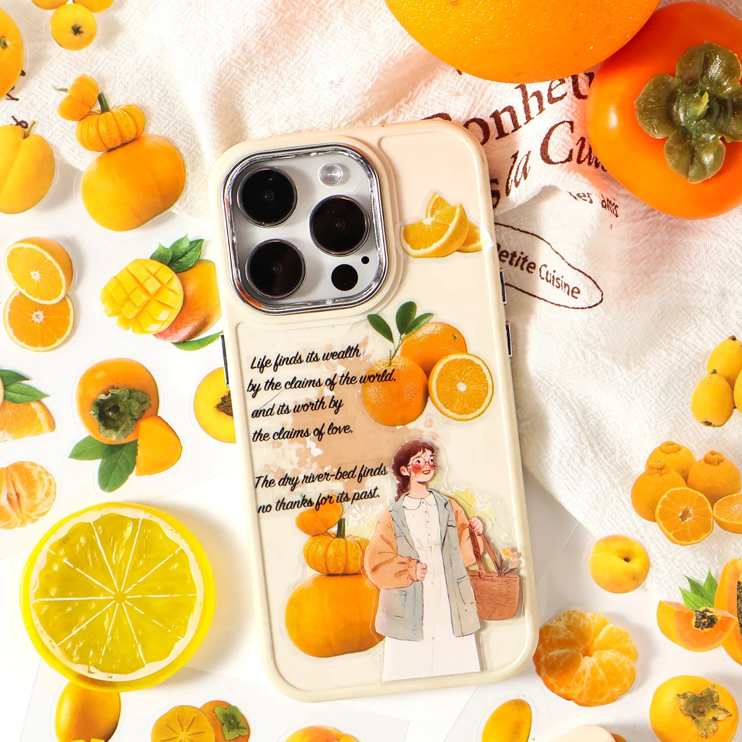 4Pcs Orange Strawberry Fruit Series Die cut Adhesive Sticker Journal Japanese stationery Decoration Scrapbook Diary Cute Sticker Qme