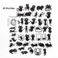 Mr. Paper 45Pcs/box Cute Cat Theme Box-Packed Stickers Handbook DIY Material Decoration Kawaii Stickers Korean Stationery Qme As shown