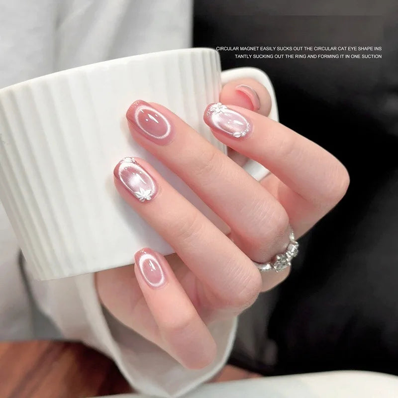 Ring-shaped Cat-eye Nail Magnet Gel Polish French Hollow Cat Eye Qme