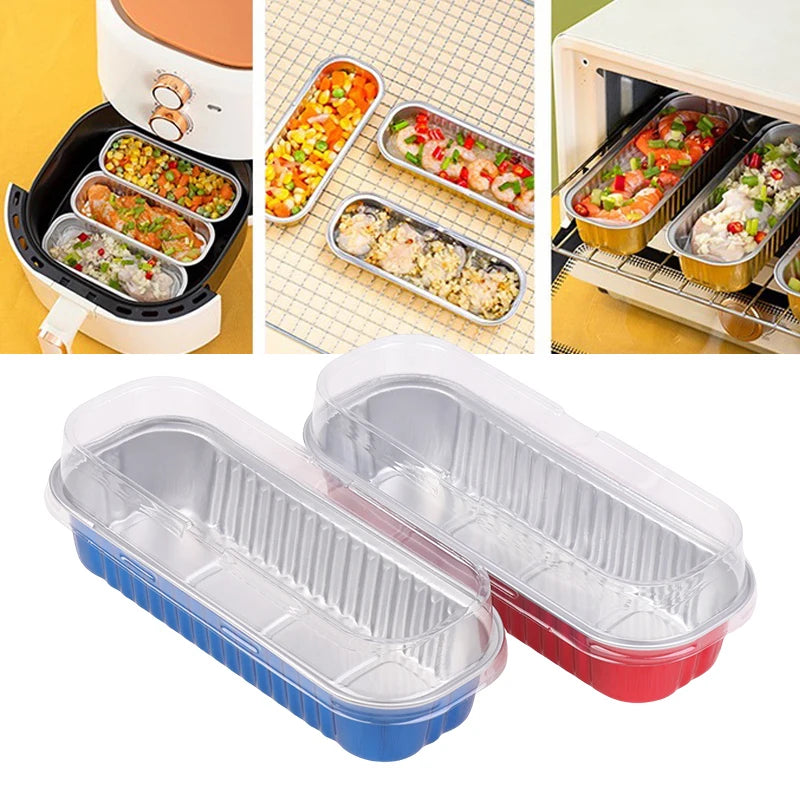 Mini Loaf Baking Pans Lids Rectangle Aluminum Foil Box Cake Pan Qme