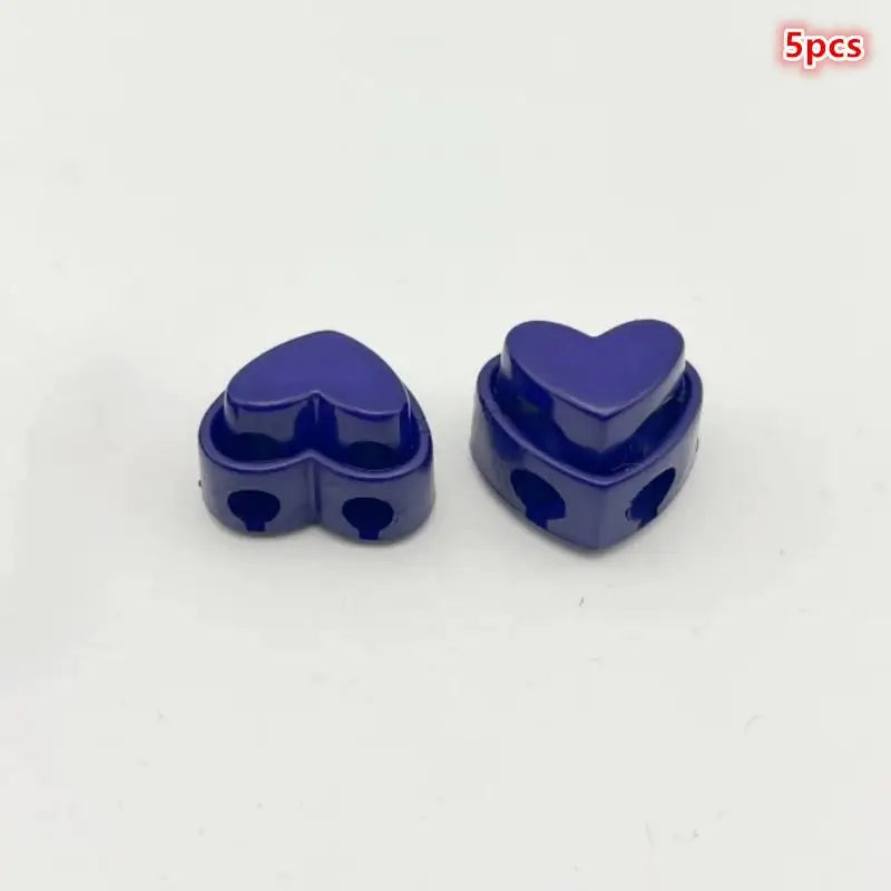 5pcs Colorful Garment Stoppers Heart-Shaped Plastic Cord Locks Double Hole Spring Toggle Anti-slip Stoppers Garment Accessories Qme Dark purple