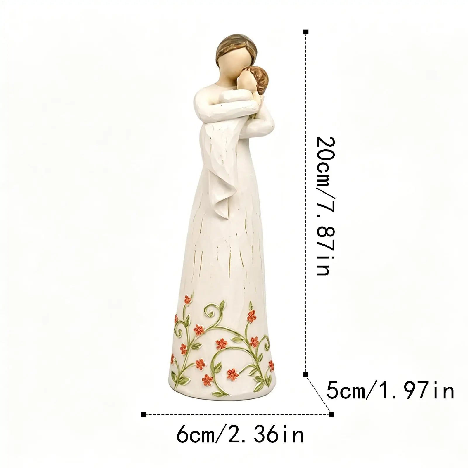 Mom Daughter Figurine Resin Home Accent Statues Mother Child Hugging Qme