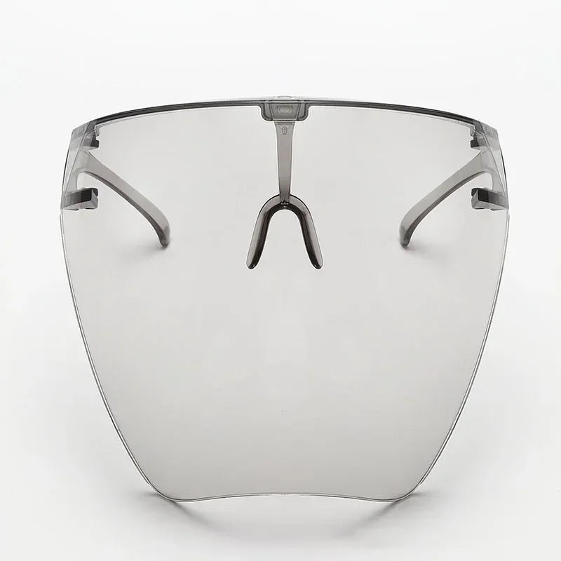 2pcs Protective Faceshield Glasses Sunglasses Transparent Anti-fog Anti-splash Protective Mask Full Face Covered Safety Qme Grey