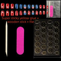 Independence Day Short Oval Nail Tips Glitter Star Firework Press On Nails Removable Reusable Fake For Women Daily Party Qme 1set