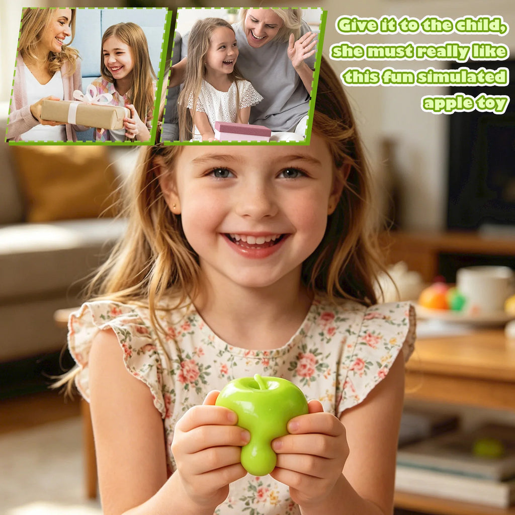 Simulated Green Apple Molding Squeezable Toy Stress Relief and Hand Exercise Fidget Toy with Packaging Party DIY Decor Fun Gift Qme