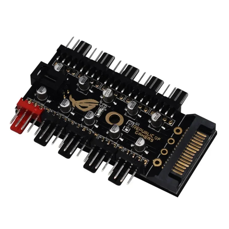 Motherboard 4-pin PWM Hub Magnetic Board FAN HUB Computer Temperature Control Speed Control Board Four-line Fan Controller Qme