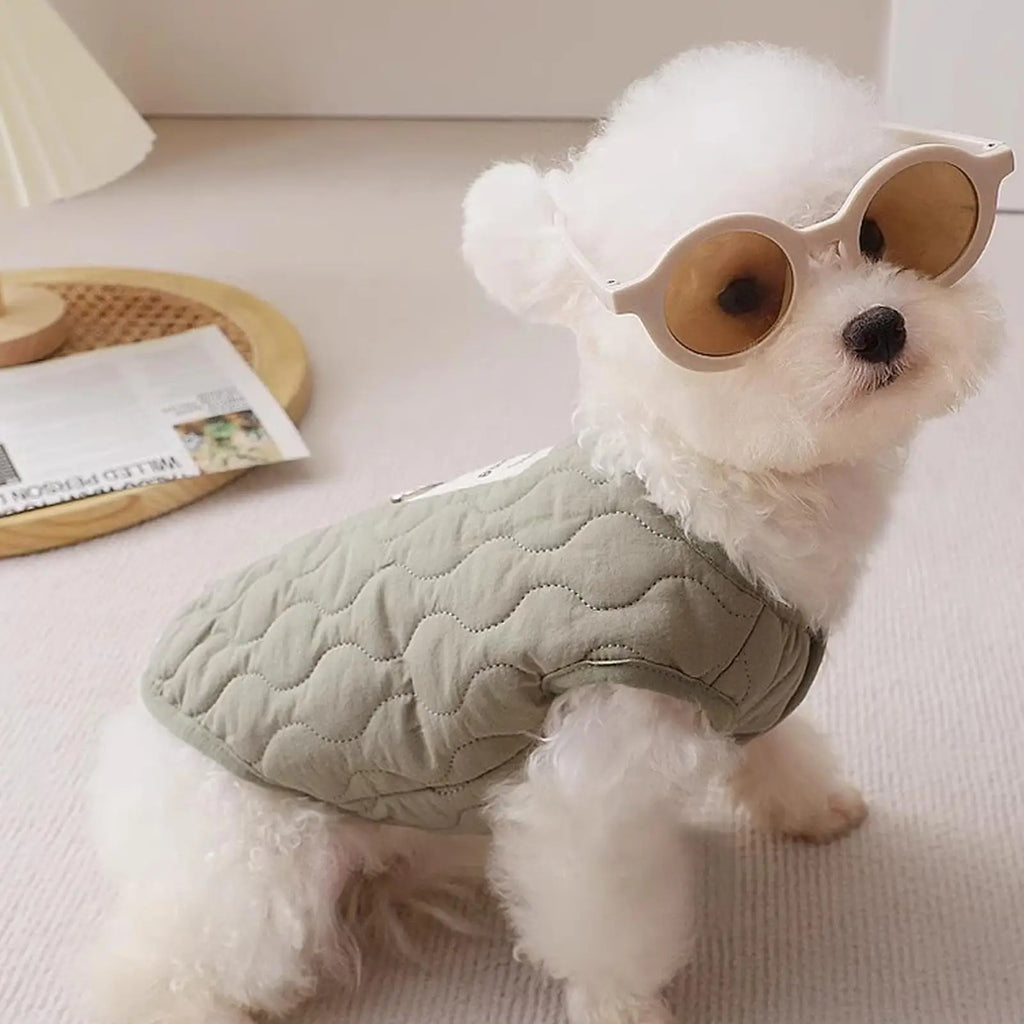Small Dog Winter Jacket Warm Dog Jacket with Built in Harness Hole Cold Weather Pet Apparel Cozy Snow Vest for Small Dogs Cats Qme
