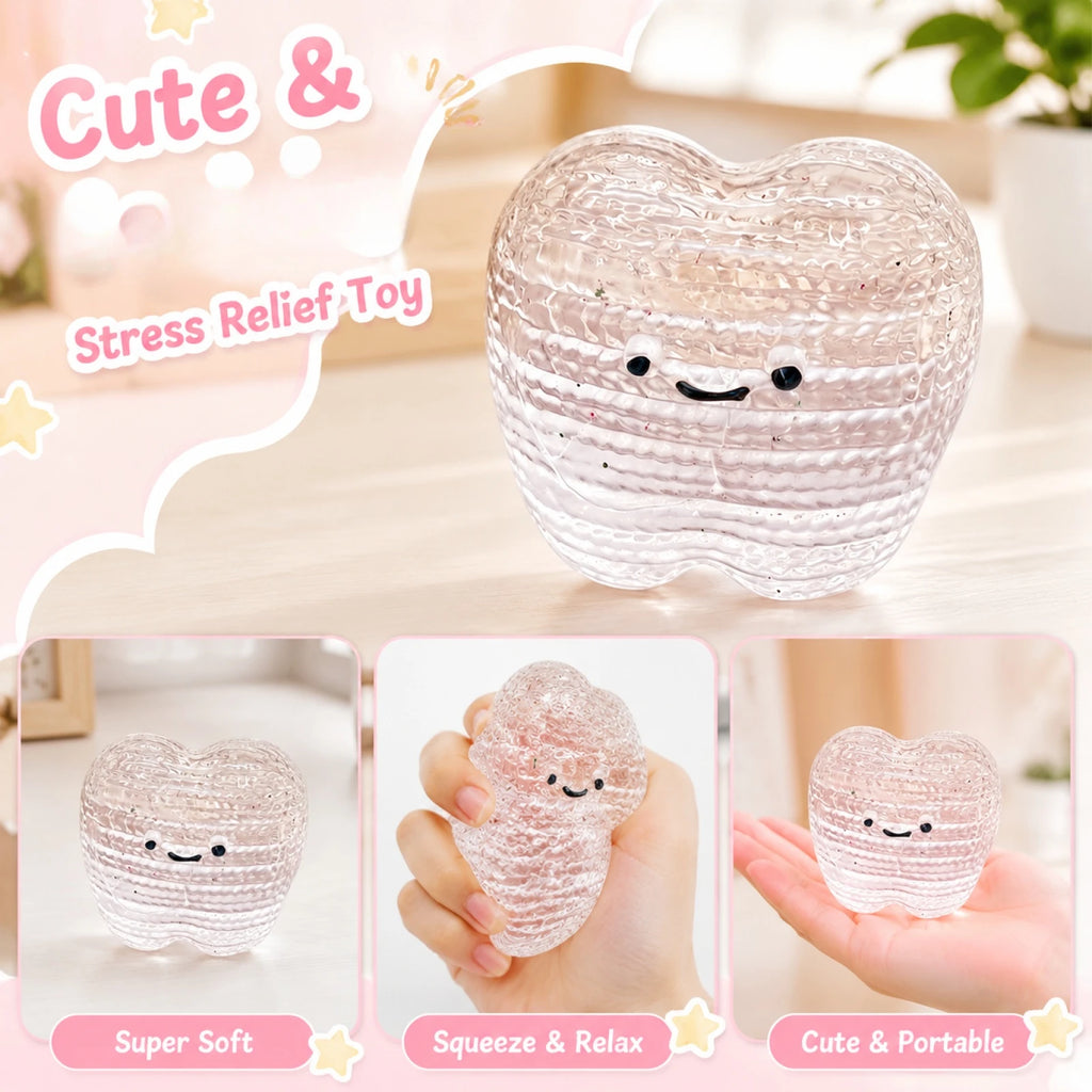 Novelty Teeth Shape Sensory Slow Rising Ball for Kids and Adults Fun Working and Studying Stress-relieving Fidget Toy Party Gift Qme White One Size