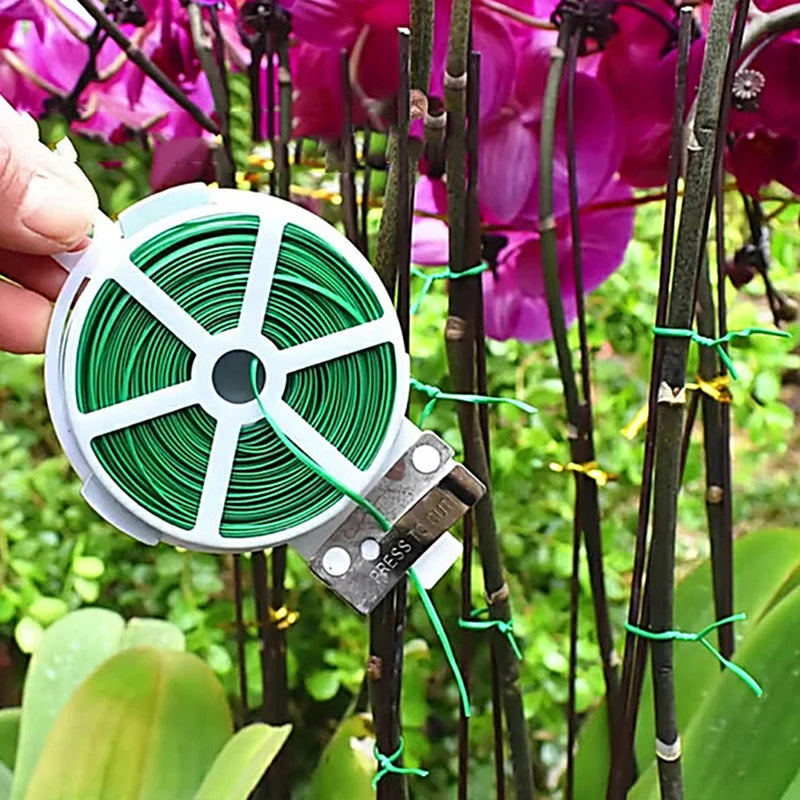 ^100M Garden Flexible Binding Wire Plant Ties Iron Wires Support Fixed Climbing Plants Line Creeper Vegetable Stabilization Tie Qme
