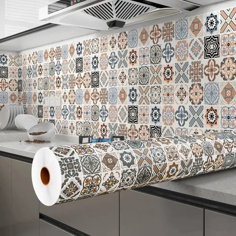 Kitchen Stickers Self-adhesive for Kitchen Special Accessories Waterproof Wallpaper Gas Stove Shield High Temperature Resistance Qme