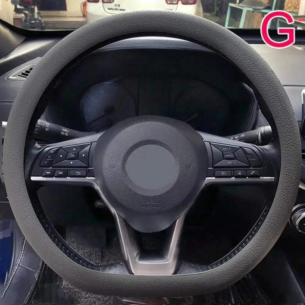 19 Color Car Silicone Steering Wheel Cover For Summer Fashion Sweat Absorbent Non-slip Handle Cover General DIY Parts Qme GRAY