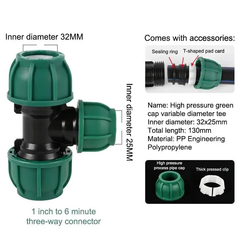 PE Pipe Fittings Quick Connectors Tap Water Pipes Heatless Joints Valves Direct Elbows Tees For Plumbing Irrigation DIY Repair Qme A15