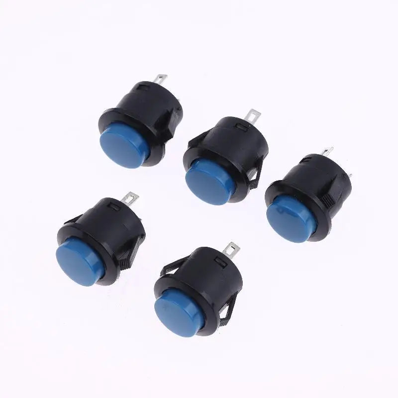 5 Pcs Momentary Push Button Switch R13-507 16mm Round Switch 2Pins ON-OFF Self-reset Panel Mounting Qme Blue 5pcs