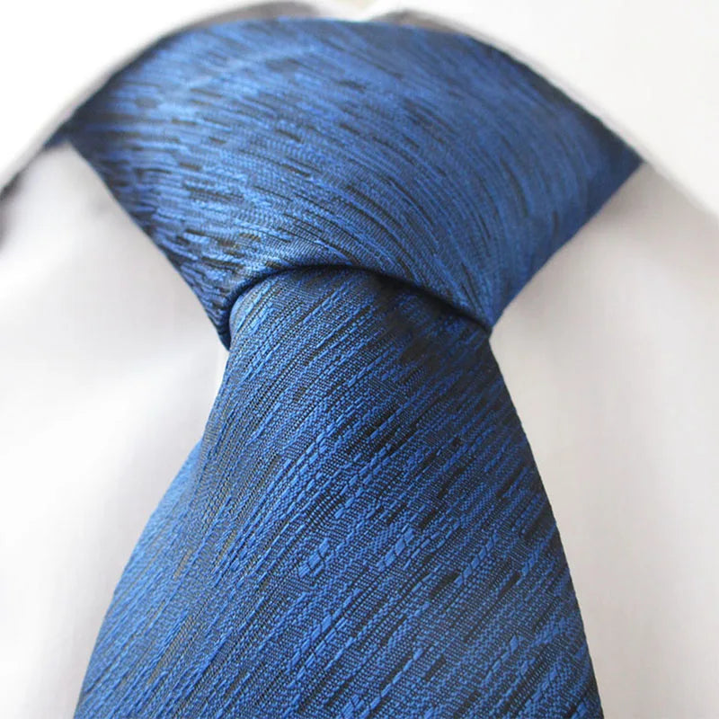 Wide Silk Polyester Necktie Jacquard Custom Classic Formal Twill Qme Blue