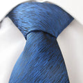 Wide Silk Polyester Necktie Jacquard Custom Classic Formal Twill Qme Blue