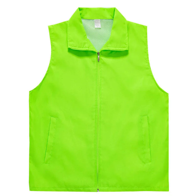 Safety protection casual vest men's and women's work clothes uniform advertising jacket top Qme Beige M