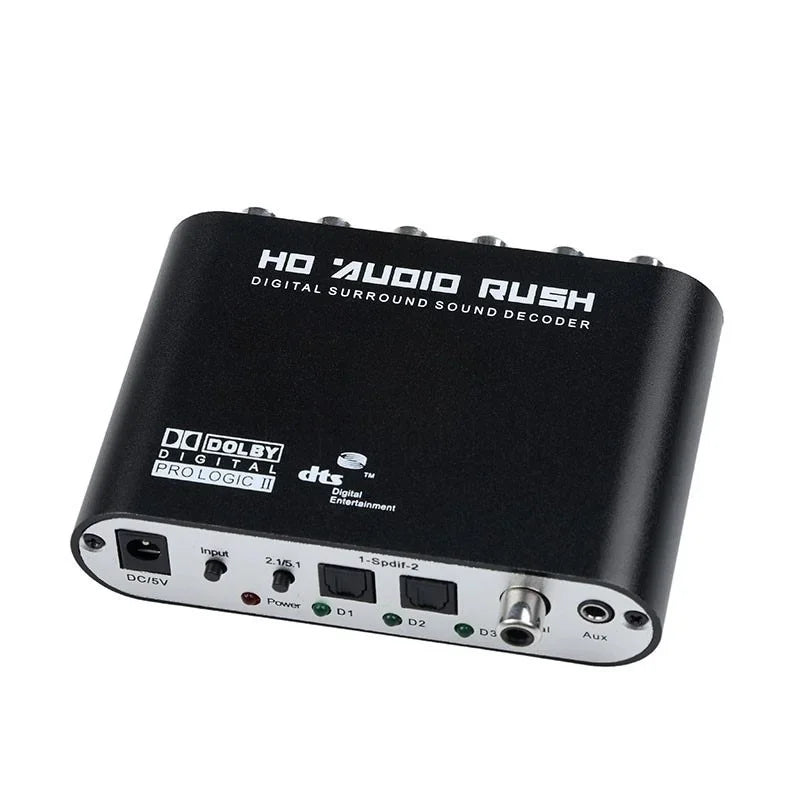 DTS AC3 Decoder Digital Fiber Coaxial To Analog Audio Converter 5.1 Channel AC3 Digital Conversion 24 Bit Audio DSP Qme