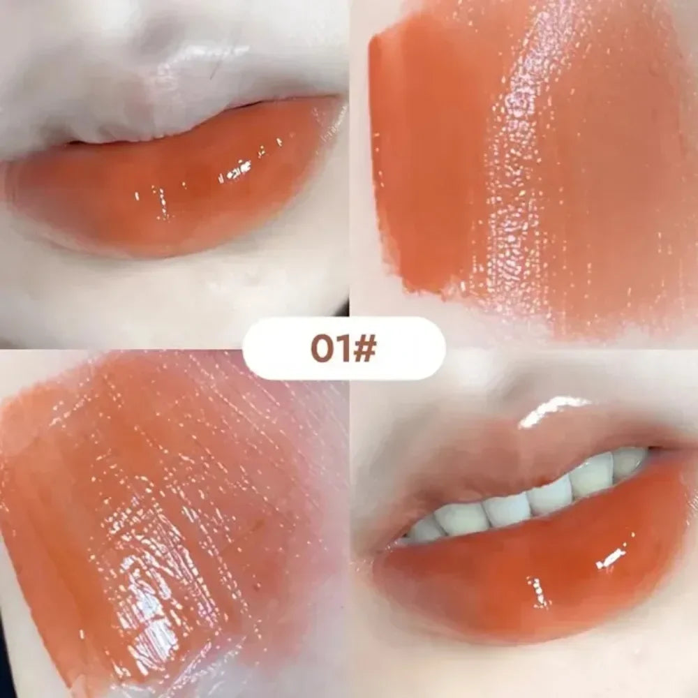 6 Colors Silky Glossy Lipstick Gege Bear Pump Lips Moisture Water Comfortable Ultra Sheen Non-Stick Cup Lip Balm Qme 01