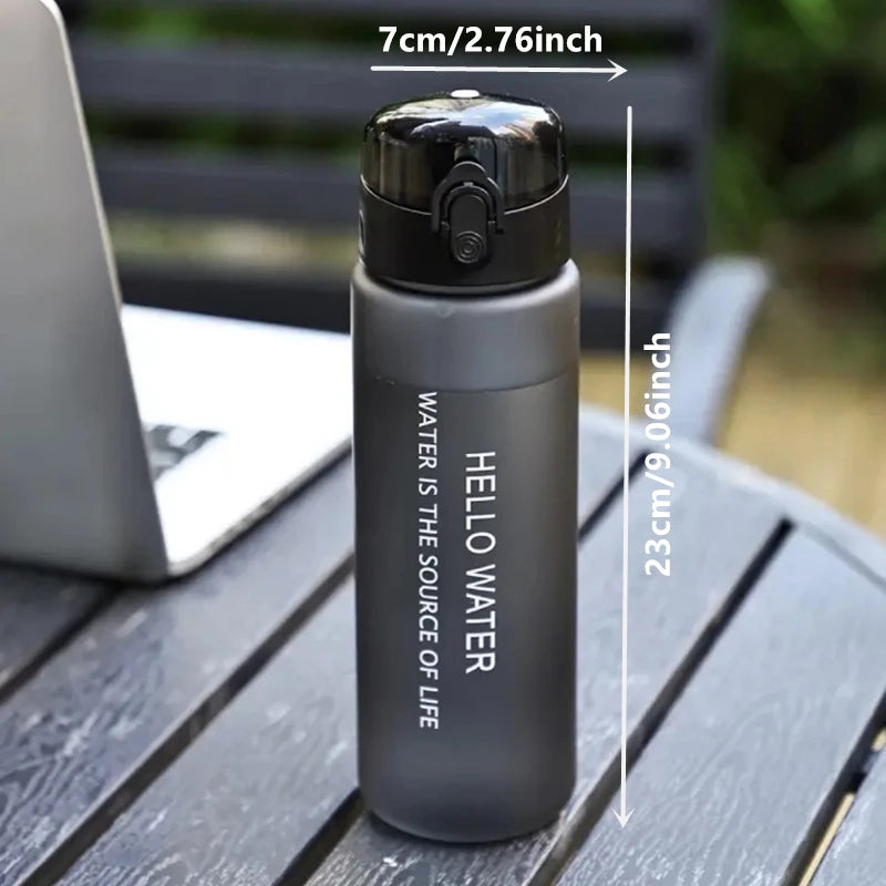 780ml Matte Frosted Sports Water Bottle Flip Top Leak Proof Portable Drinking Cup Outdoor Gym Travel Water Jug With Hand Strap Qme