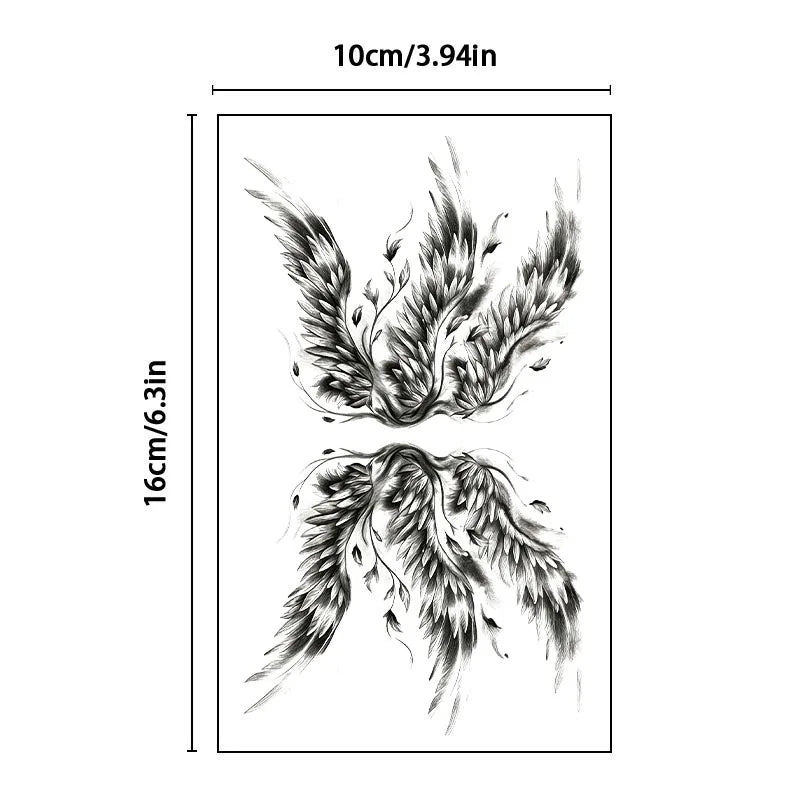 Sexy Lower Belly Succubus Realistic Tattoo Sticker for Women Waterproof and Sweatproof Body Art Wing Pattern Temporary Sticker Qme LY-008