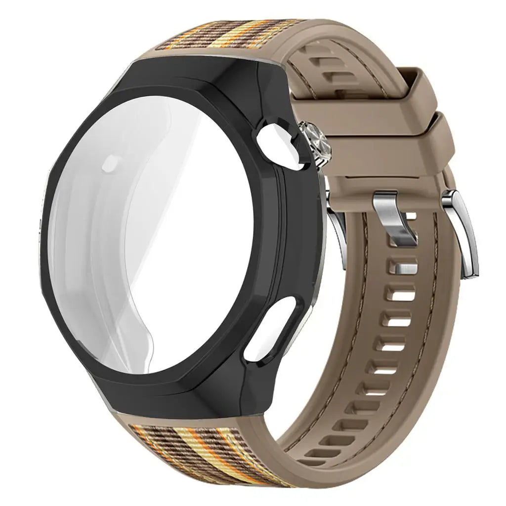TPU Case+strap Huawei GT6 Soft Silicone+nylon Woven Bracelet Band