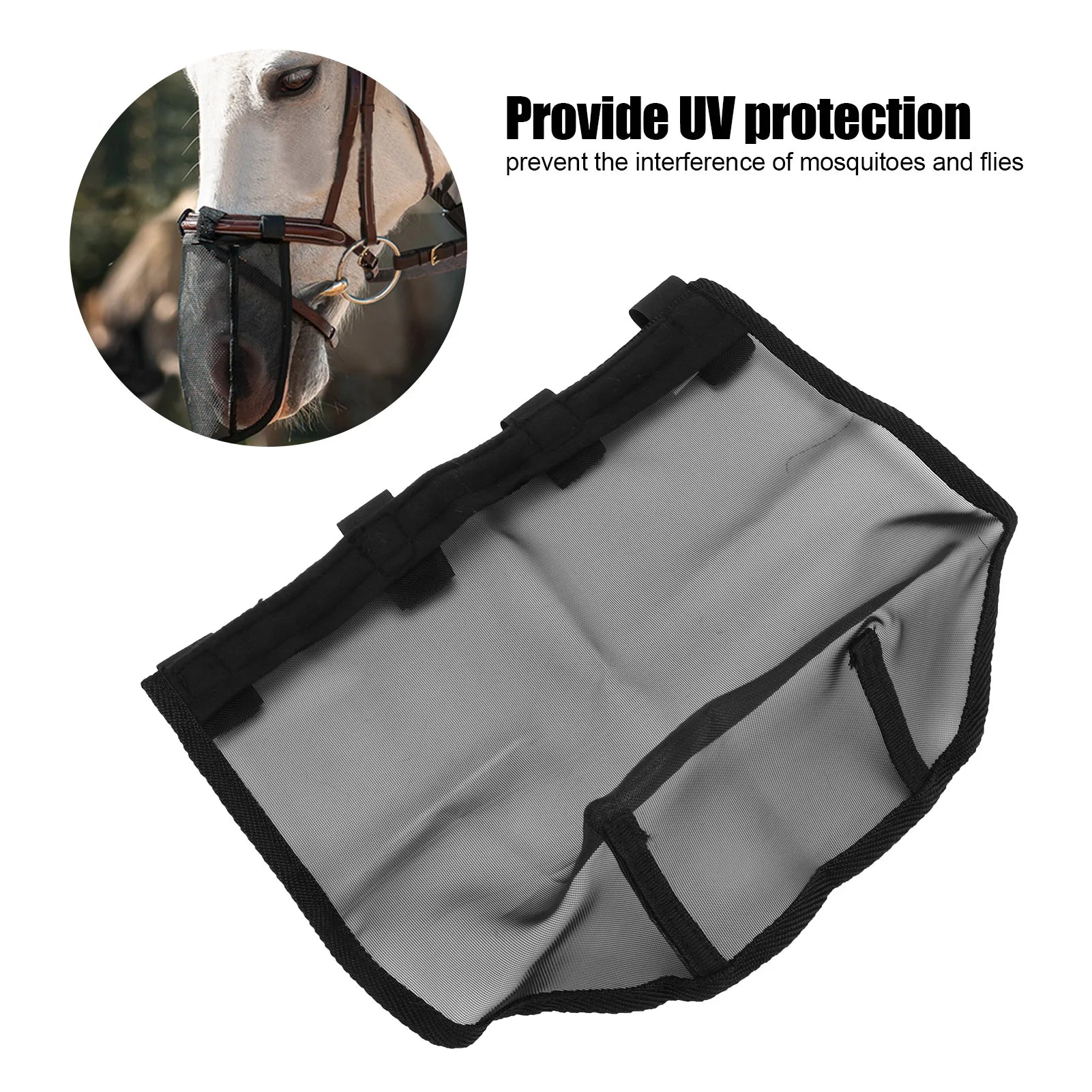 Horse Nose Cover Breathable Teslin Anti Fly Mosquito Horse Face Mask Breathable Adjustable Equestrian Horse Tack Supplies Qme