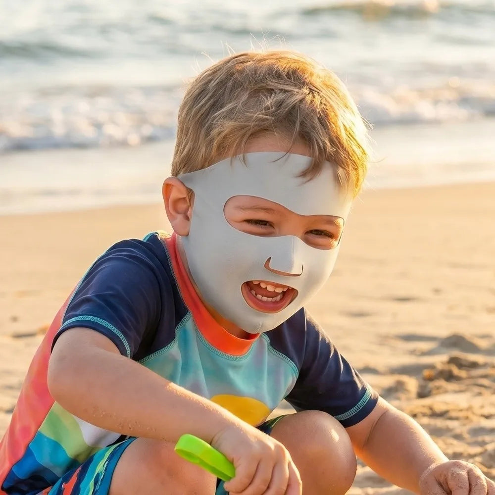 Open Nose Breathable Kids Full Face Mask Mouth Ear-mounted Sport Jaw Qme