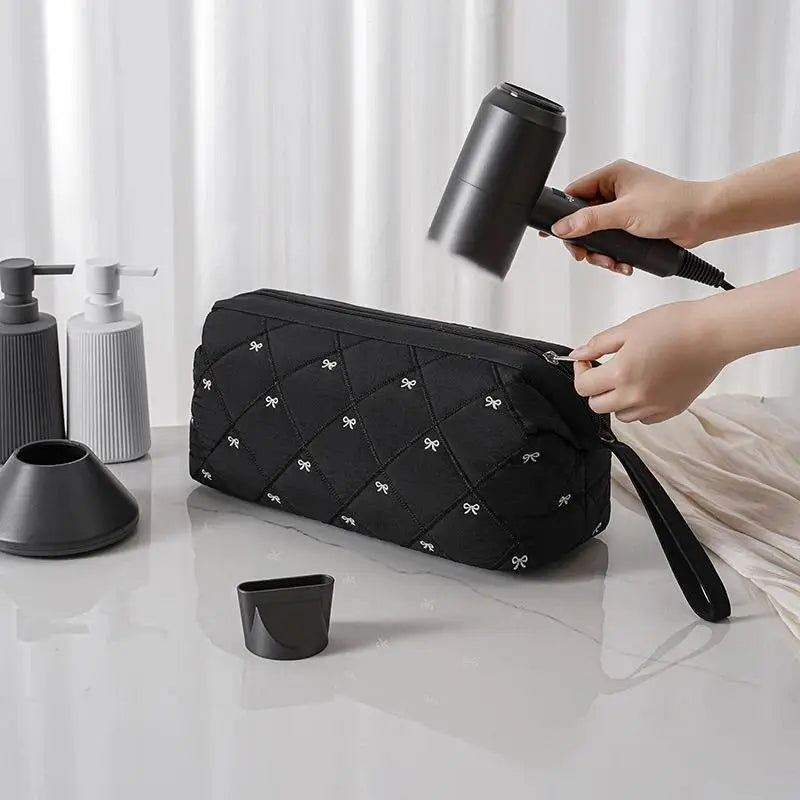 Waterproof Zipper Cosmetic Bags Women Hair Dryer Storage Bag Travel Qme