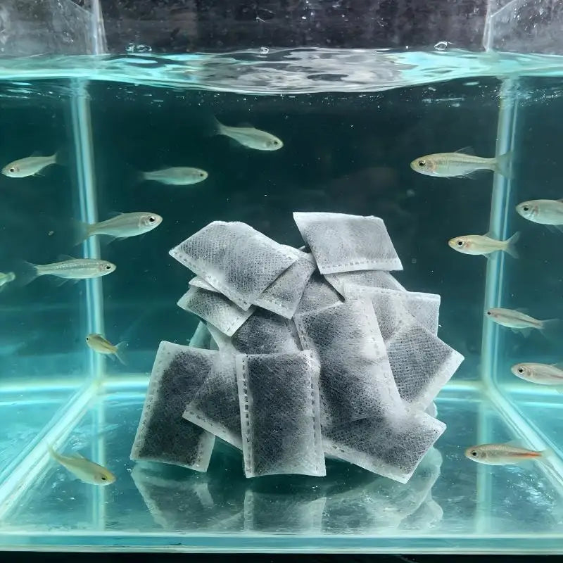 10 20 Aquarium Activated Carbon Bags Fish Tank Filter Media Water Qme