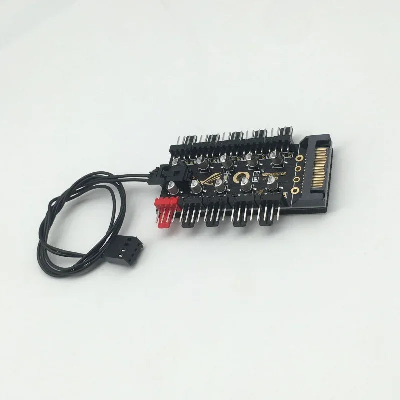 Motherboard 4-pin PWM Hub Magnetic Board FAN HUB Computer Temperature Control Speed Control Board Four-line Fan Controller Qme SATA