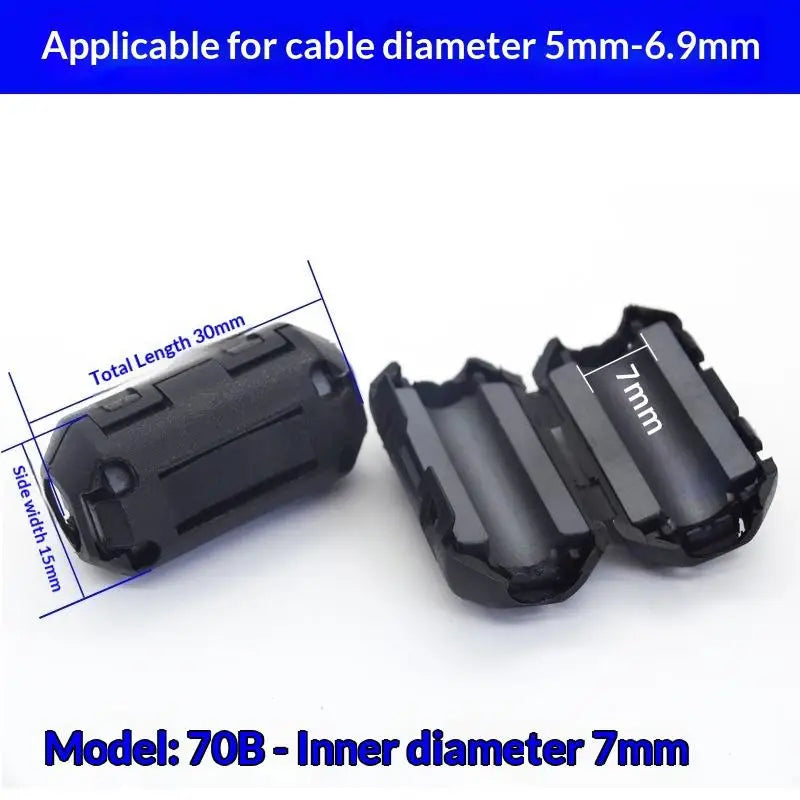5 Ring Wiring Cable Clamp Tools 3 5- Toroidal Core Ferrite Bead Clip Qme 7mm 10pcs