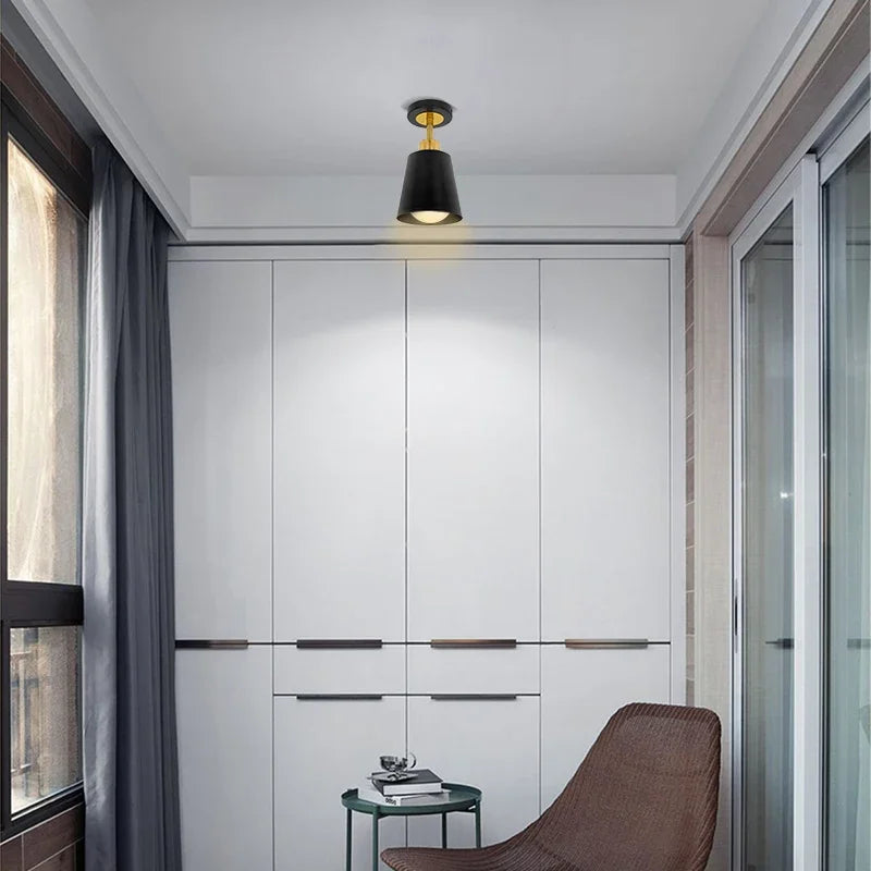 Modern Rotatable Aisle Ceiling Light Lamps for Corridor Balcony Cloakroom Entrance Hallway Led Indoor Lighting Iron Horn Shaped Qme