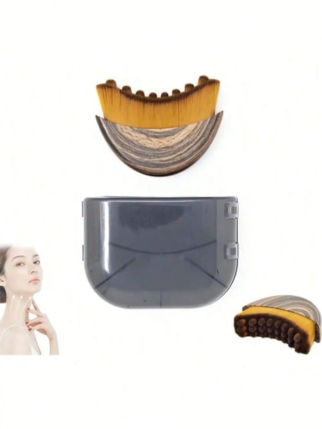 Facial Cleansing Brush 2-In-1 Contour Sculpting Tool Jawline Qme