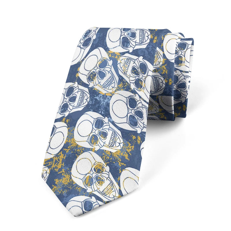 Funny Cartoon Skeleton 3D Printed Tie Unisex Fashion Business Qme style6