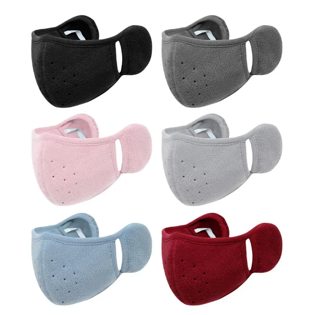 NEW Winter Fleece Earmuffs with Windproof Mouth Cover Unisex Warm Ear Warmer Breathable Face Mask for Outdoor Activities Qme