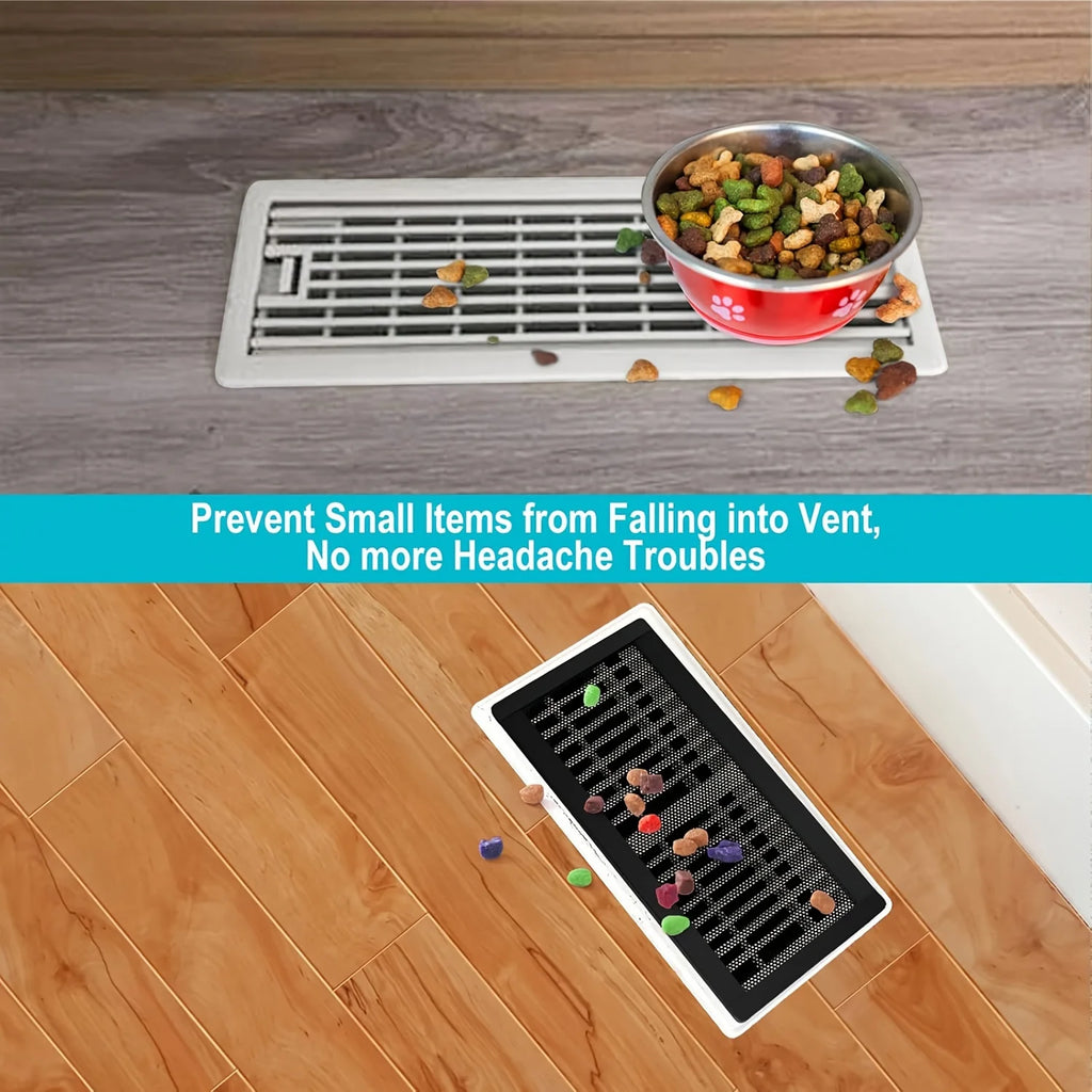 4-Piece Household Magnetic Vent Cover - 4x10 PVC Mesh, Dust and Clutter Resistant, Pest Control, for Ceiling and Floor Vents Qme