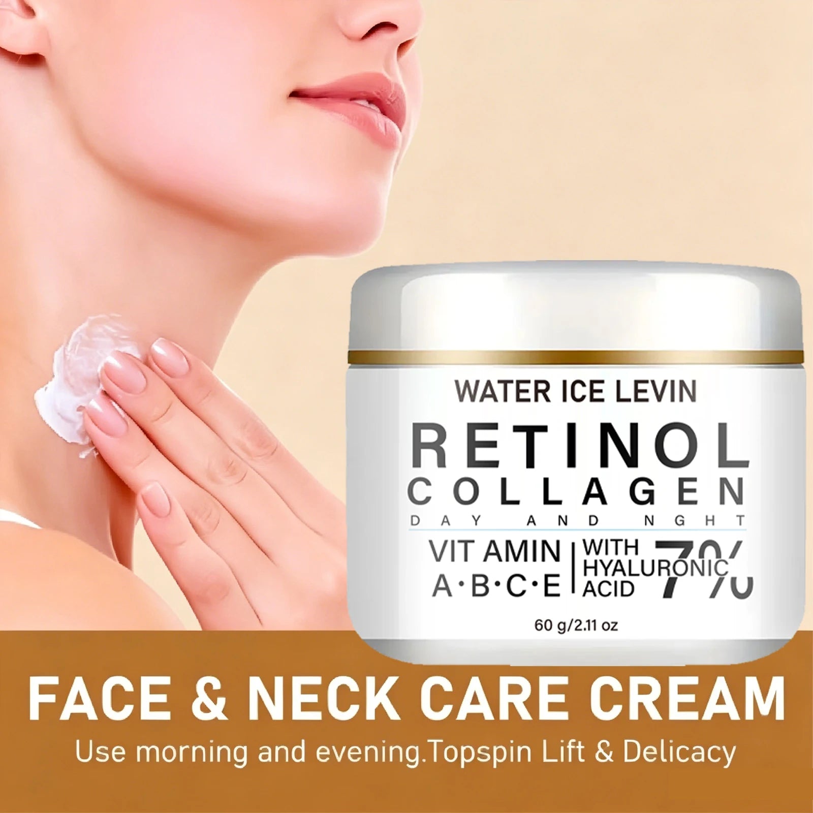 Retinol Collagen Day Night Face Cream with Hyaluronic Acid & Multi Vitamins, Moisturizing Firming Daily Skin Care Lotion Qme