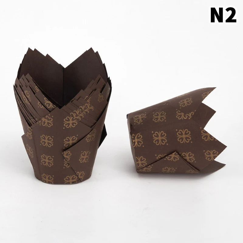 CC1150pcs Sets Tulip Muffin Cupcake Paper Cups Oilproof Cupcakes Qme N2