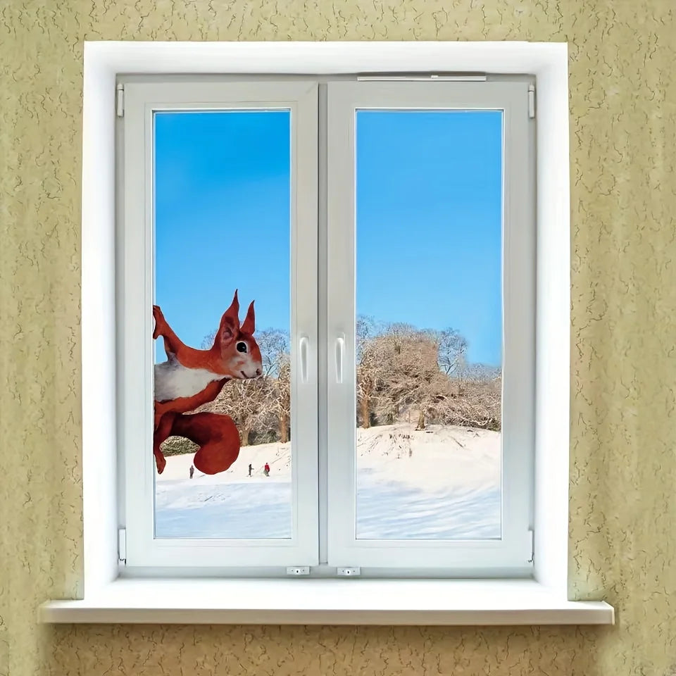1 Squirrel Window Decoration Sticker Home Wall Glass Paper Qme