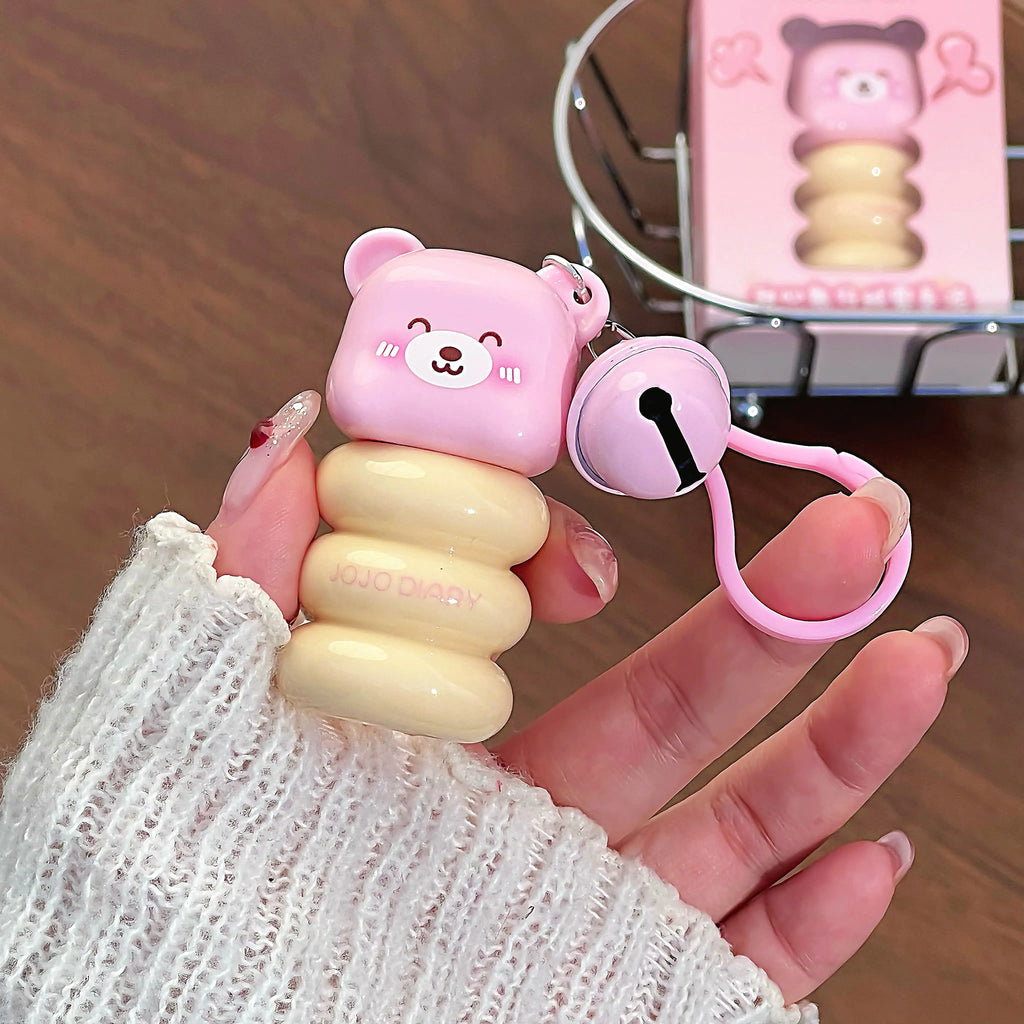 JOJO DAILY Pink Bear Pendant Velvet Matte Lip Cream Black Rabbit Qme