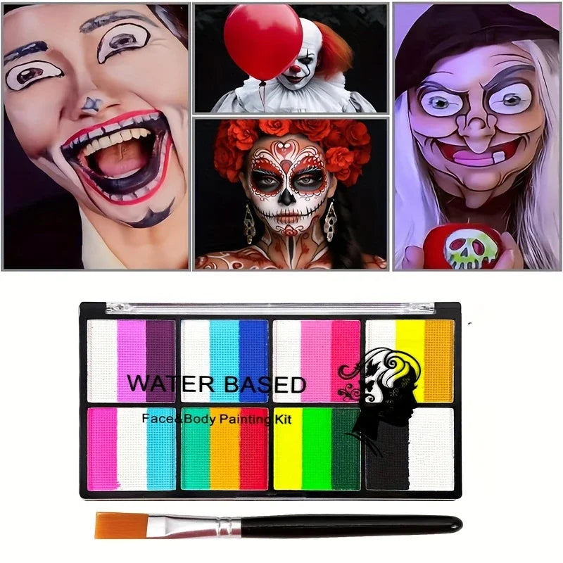 8 Colours Water-soluble Rainbow Palette Children's Face Body Paint Qme