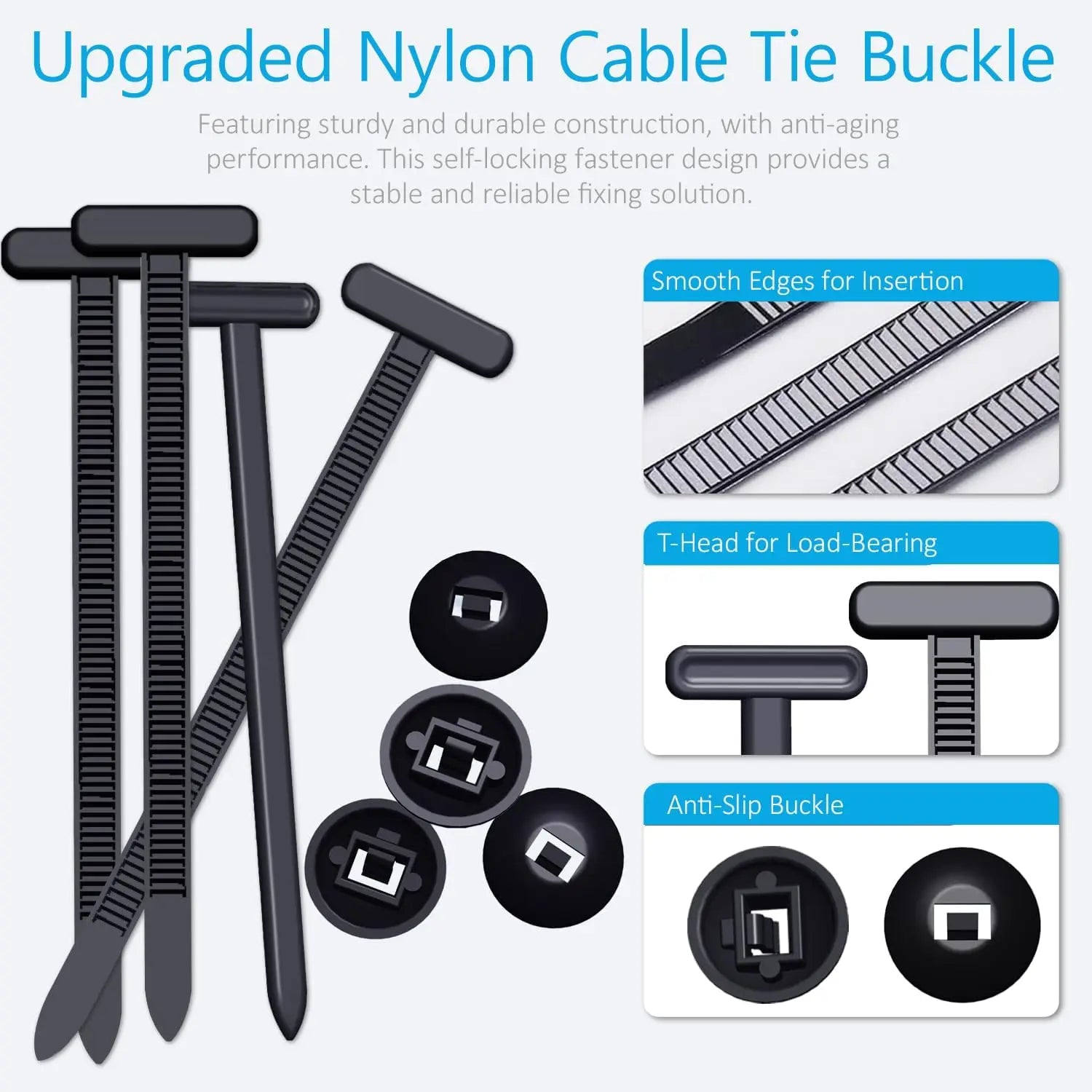 Heavy Duty Nylon Cable Tie Buckle Auto Fastening Straps Universal Self-locking Zip Ties Cable Management ELECTRICIST Accessories Qme