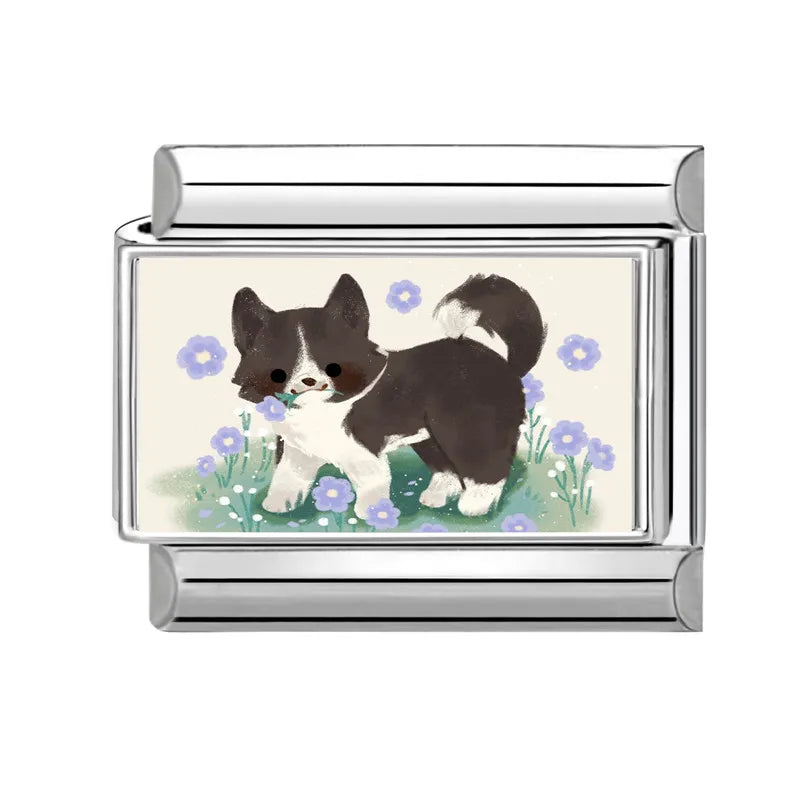 Design Cute Cartoon Animal Pet Series Cat Dog Rabbit Italian Link Fit