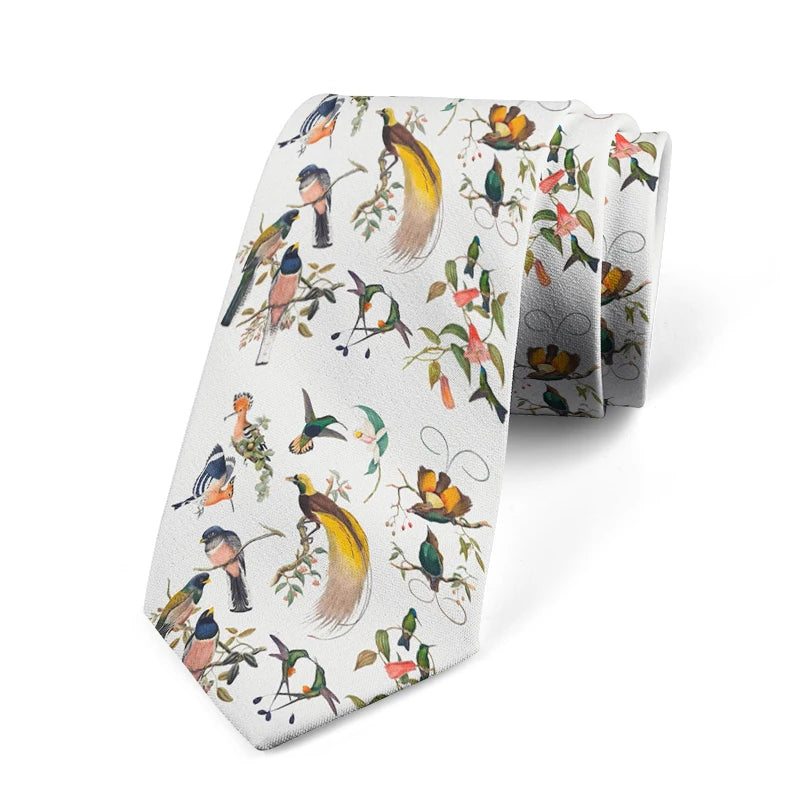 Funny Sparrow Print Tie Men Women Wide Casual Daily Business Shirt Qme style6